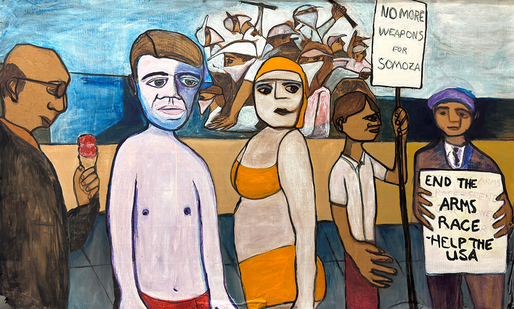 Protesters on the Beach