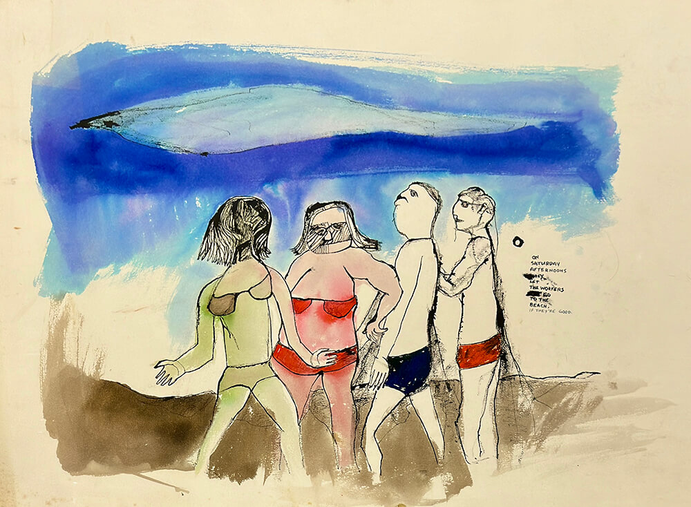 On Saturday Afternoons People on the Beach