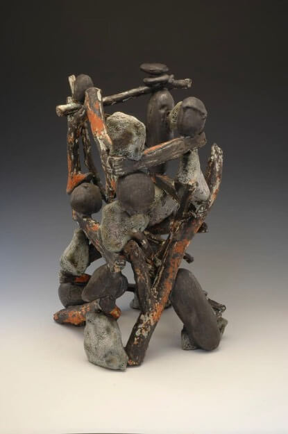 Two-Part Intervention (Sticks and Stones) structure of ceramic rock and branches
