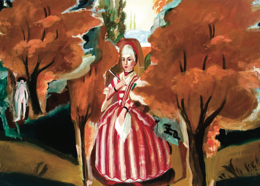 Alida Cervantes SUR 2013 Painting of a woman in woods