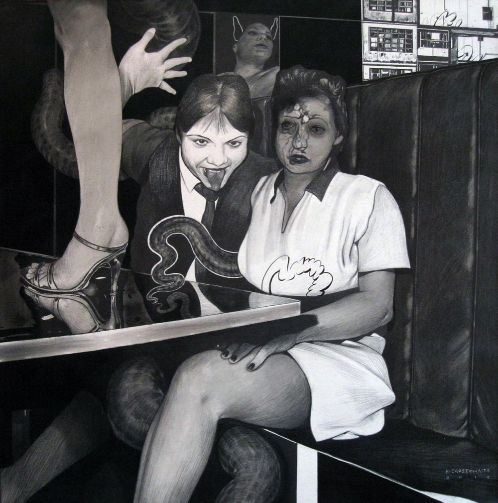 Hugo Crosthwaithe SUR 2013 Painting at a coffe shop