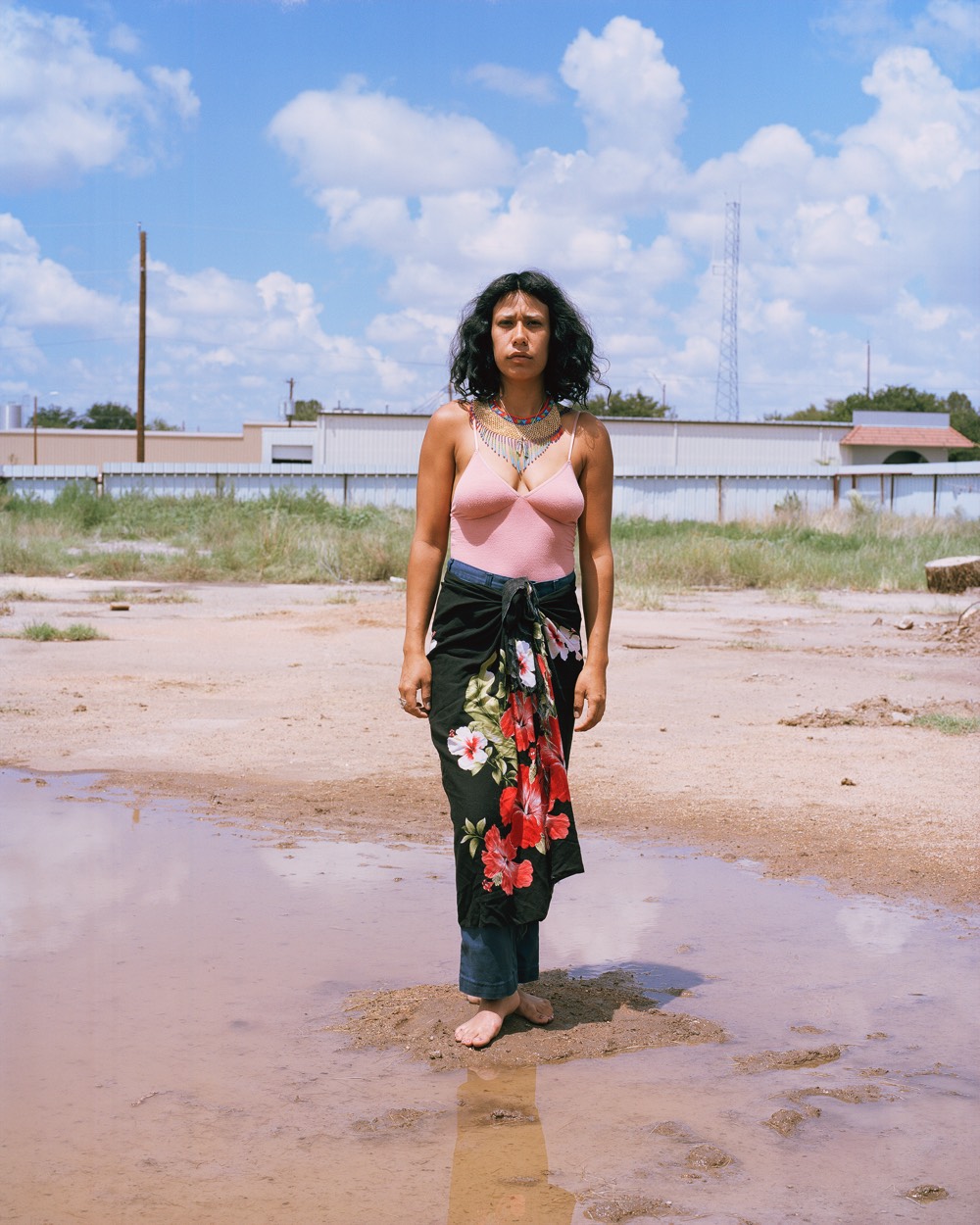 woman standing in field