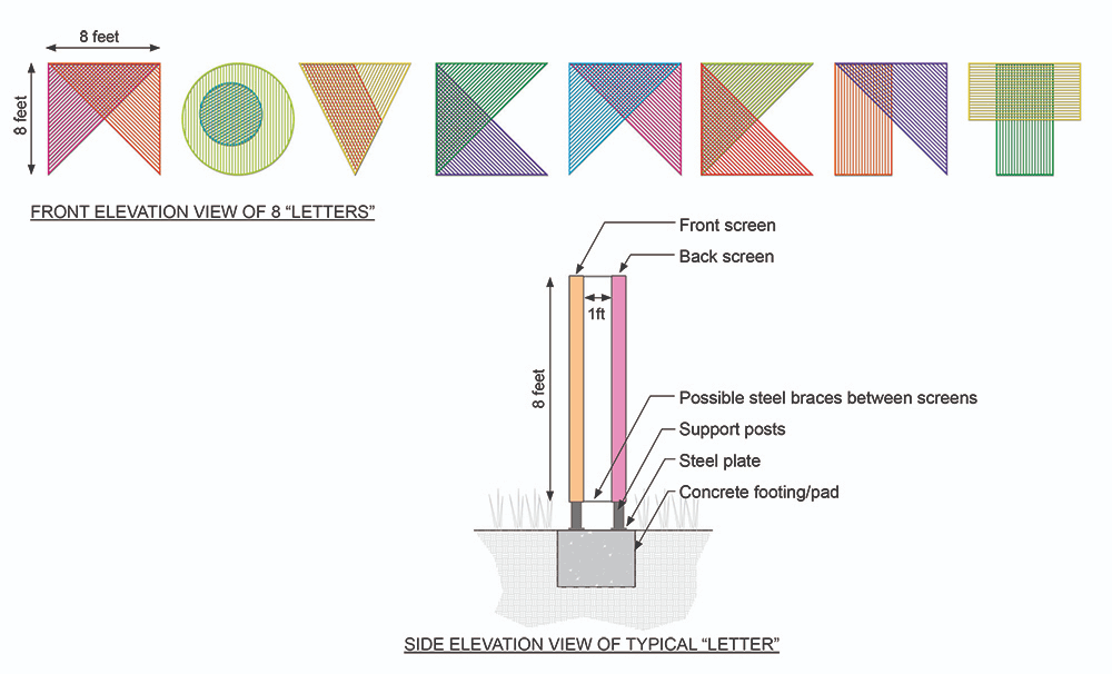 The word Movement with crisscrossing lines