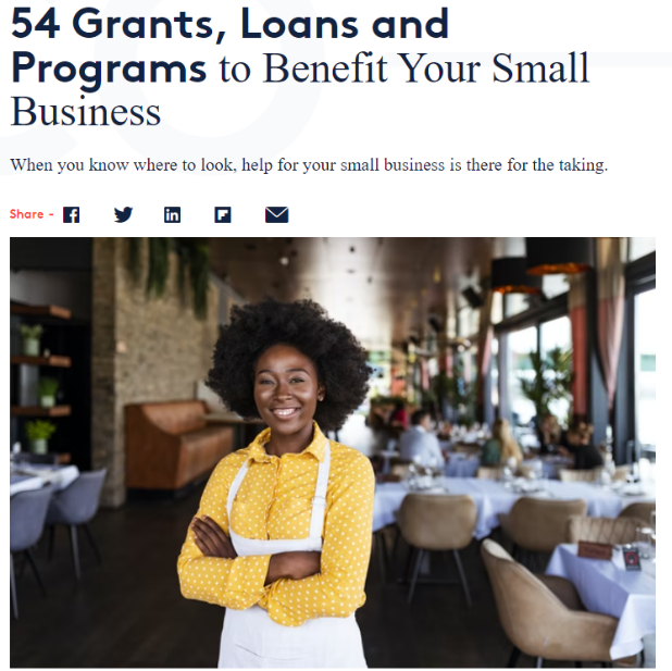 54 grants, loans, and programs to benefit your small business article