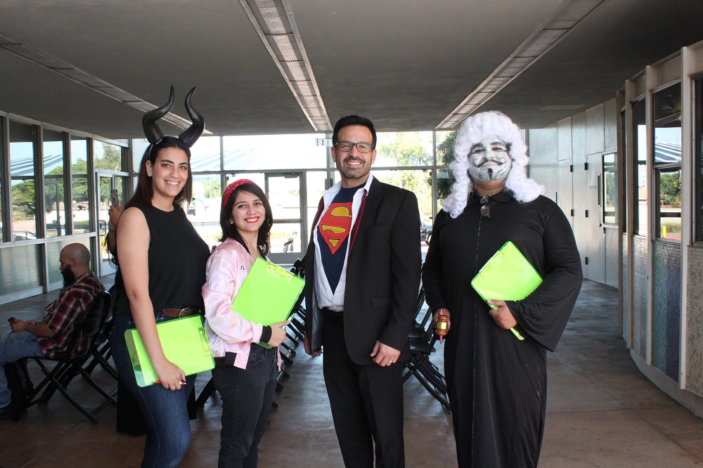 Student judges and Dr. Fierro