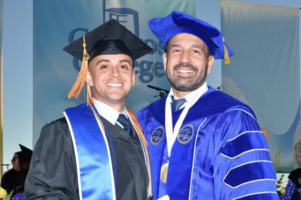 Carlos Lopez and Dr. Fierro at Commencement