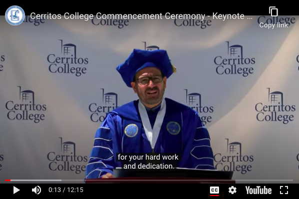 Dr. Jose Fierro making a Commencement speech
