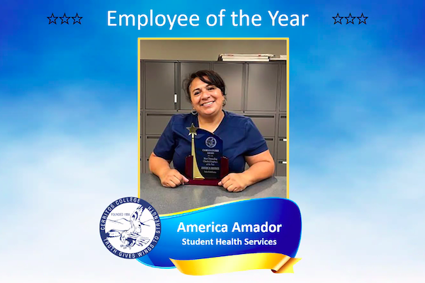 Employee of the year America Amador, Student Health Services