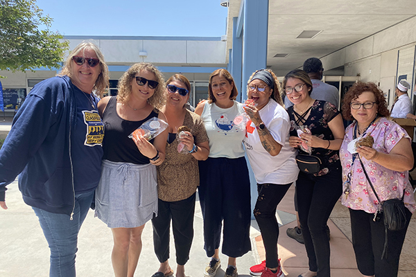 Staff enjoying ice cream