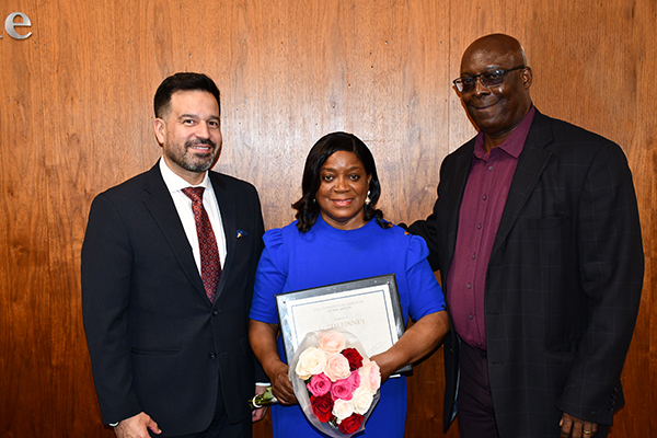 Dr. Jose Fierro, Edith Finney, and her husband