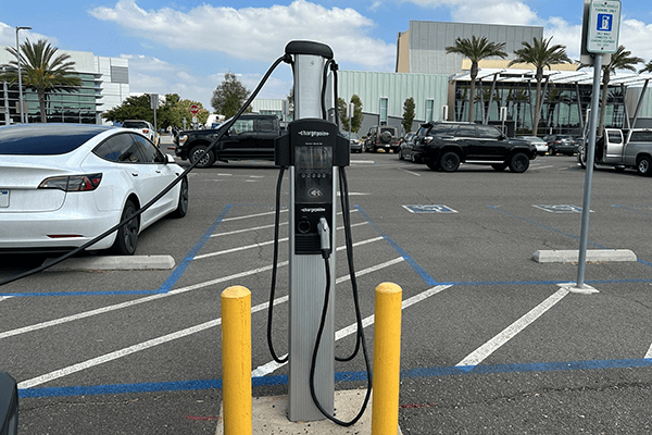 An EV charging station