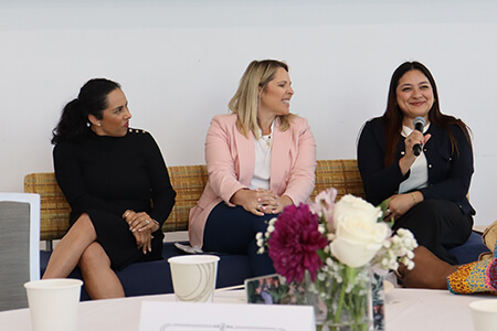 Laura Mather, Katherine Jacobson, and Ashley Estrada (l-r)