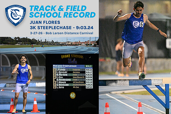 Track & field school record Juan Flores 3K steeplechase -9:03.24