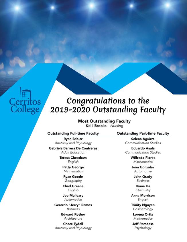 List of Outstanding Faculty award recipients