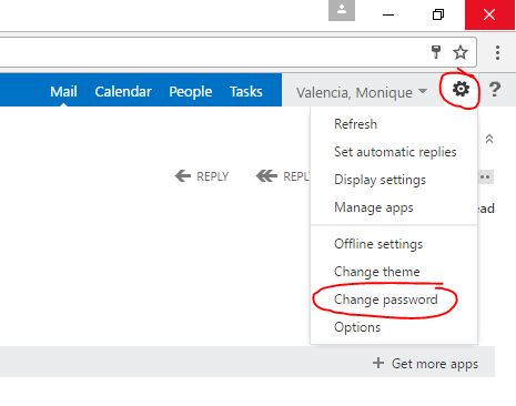 annotation of gear and change password
