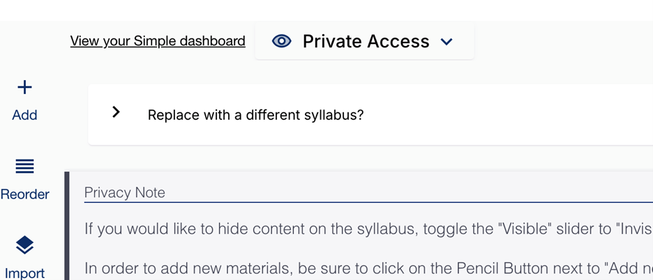 Replace with a different syllabus option