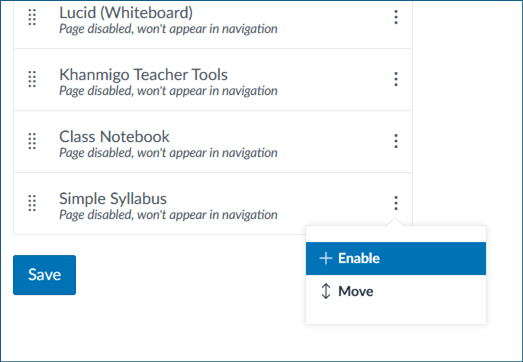 Enable button option