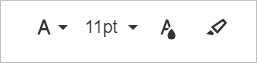 Basic Formatting buttons in the toolbar