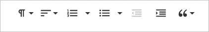 Rich Formatting options in the toolbar