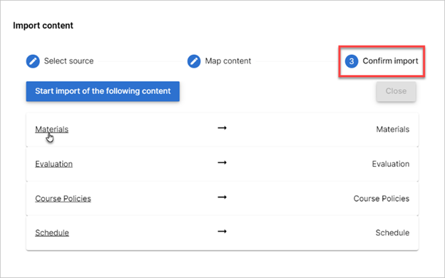 Confirm Import button