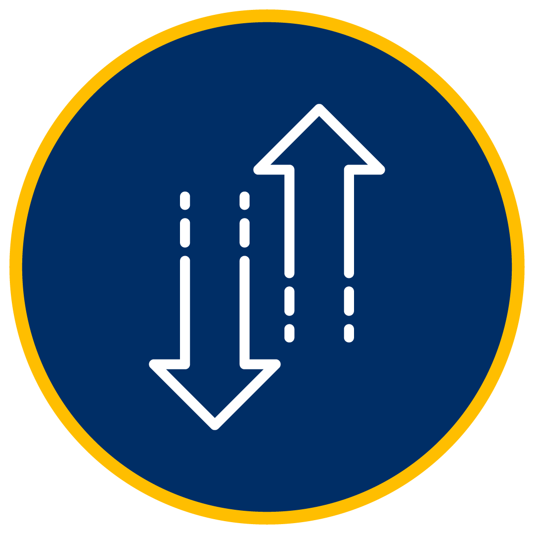 Arrows pointing up and down