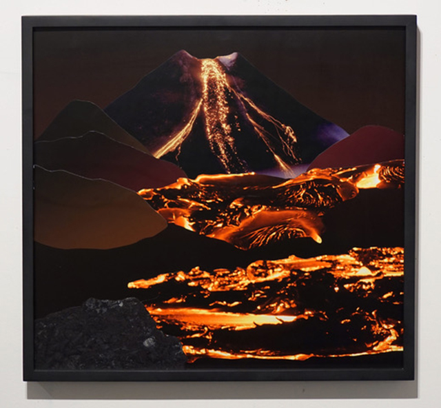 A group of erupting volcanos.