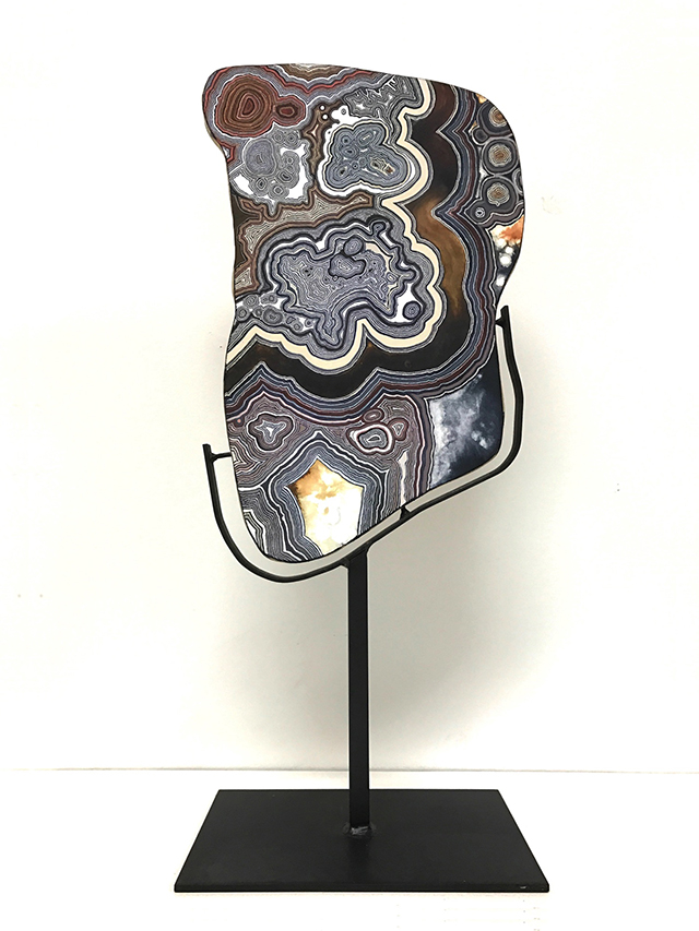 A ink-drawn stone slice