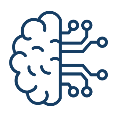 Half a brain and half circuits coming out of the brain