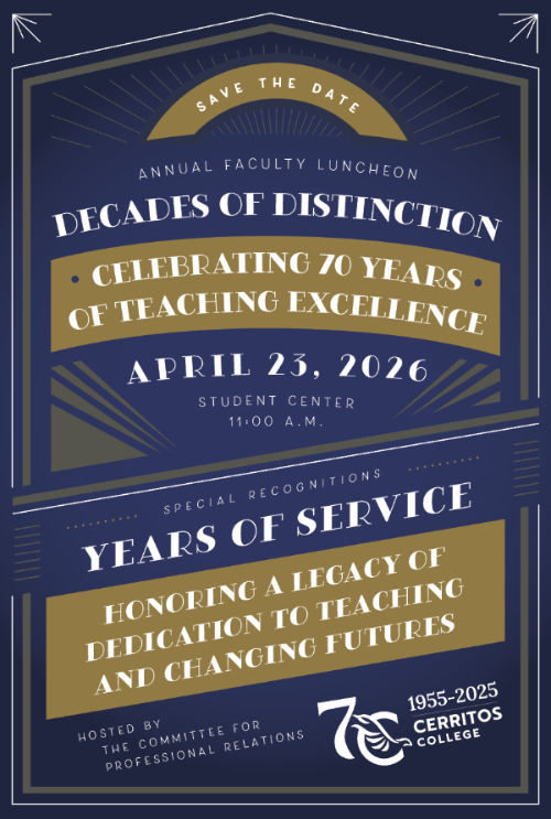 Save the Date! Faculty Luncheon "Decades of Distinction" Thursday, April 23, 2026