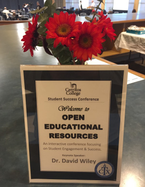 A sign welcoming participants to the Student Success Conference