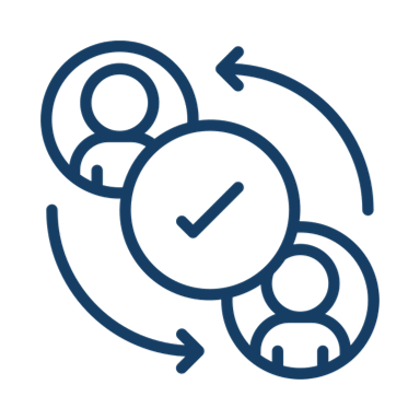 Silhouette of two individuals interacting