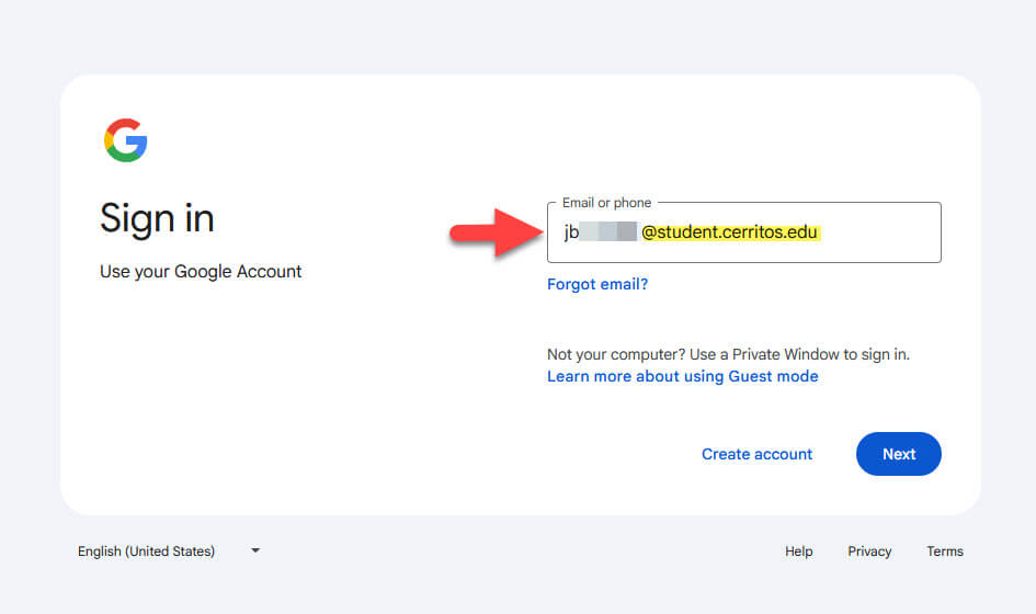 Enter your student email address