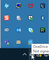 OneDrive in the Tray