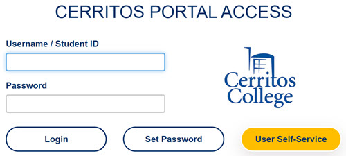 User Self Service at the Cerritos Portal