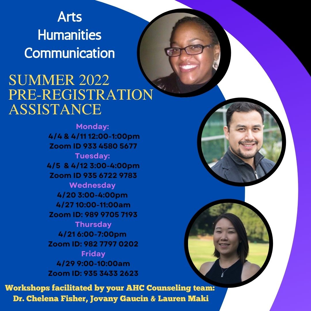 Art, Humanities and Communication flyer for summer 2022 pre-registration