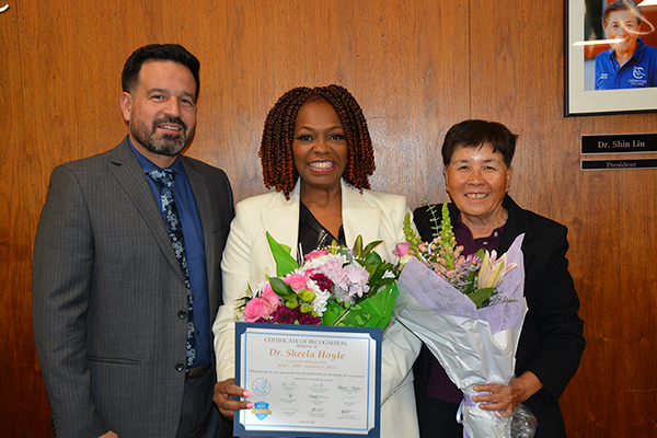 Sheela Hoyle with Dr. Jose Fierro and Dr. Shin Liu