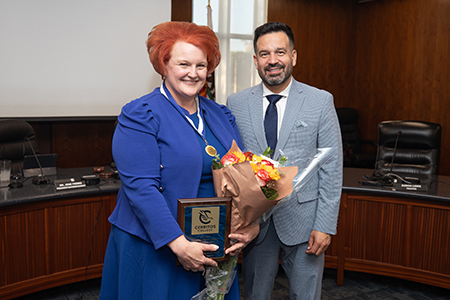 Elizabeth Riley and Dr. Jose Fierro