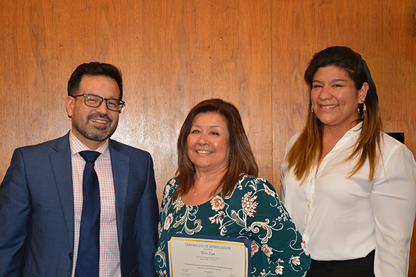 Dr. Jose Fierro, Terrie Lopez, and Dr. Eliza Hoyos Vences