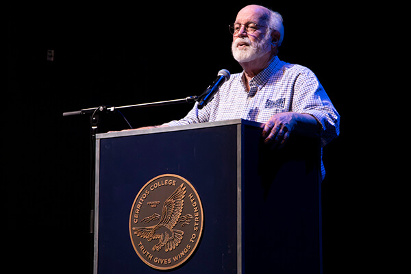 Father Gregory Boyle speaking at the Falcon Day
