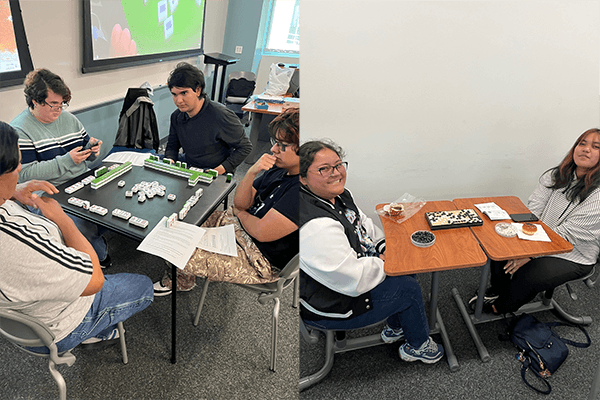 Students playing Chinese games at Game Day