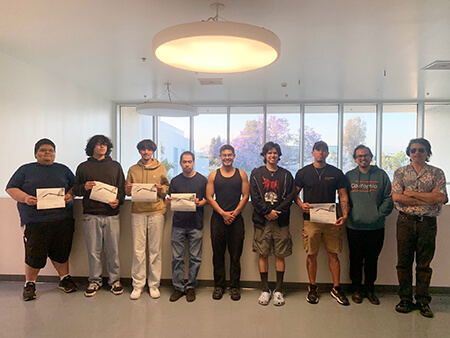 Engineering Design Technology students with the ACU certificates