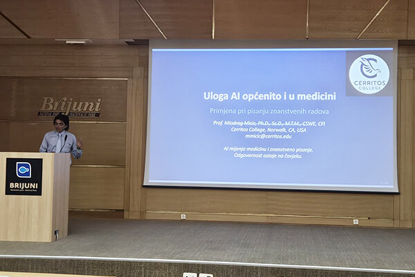 Dr. Micic presenting at the symposium