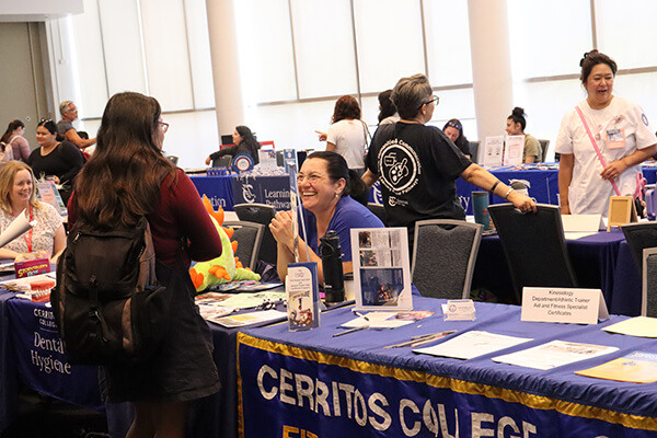 Majors Fair booth and attendees
