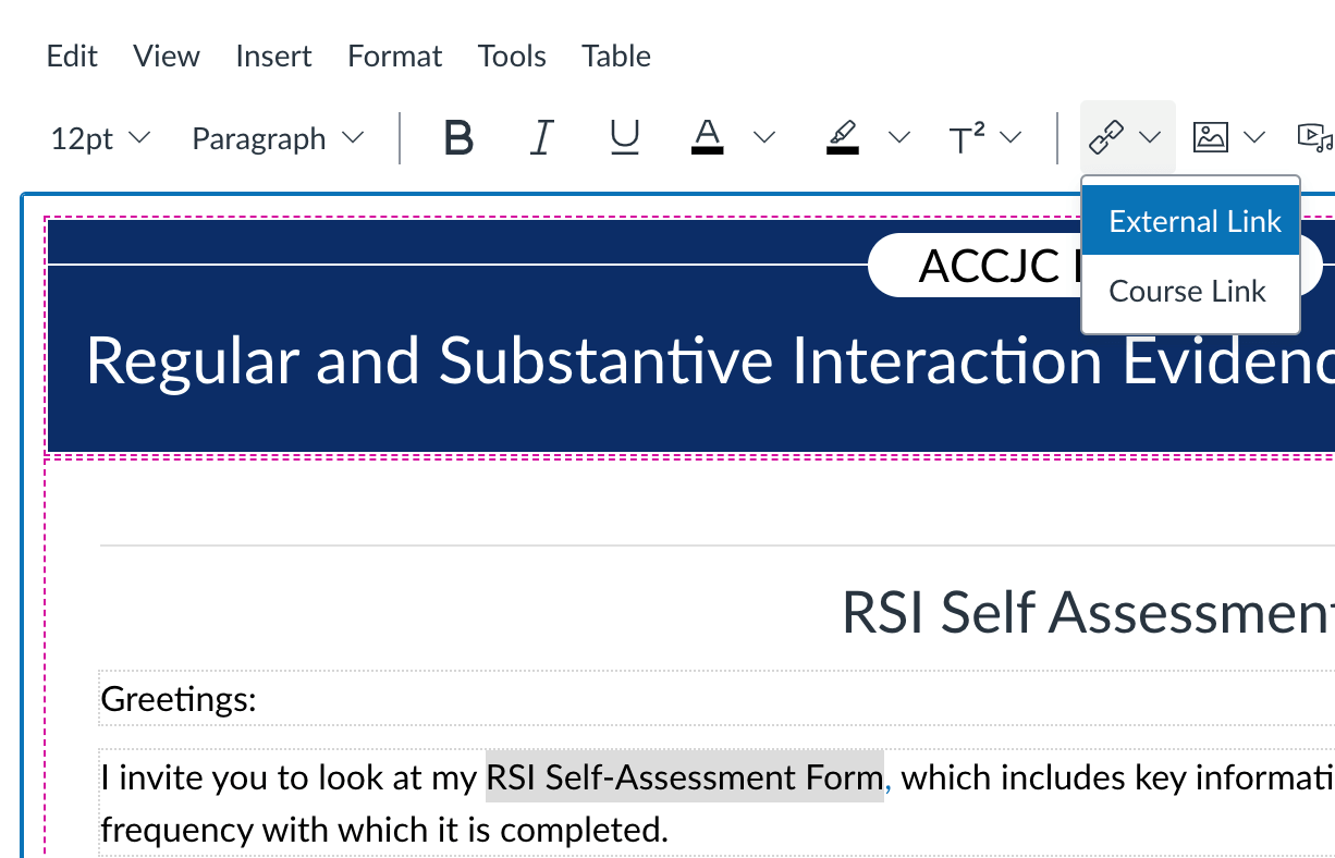 External link button