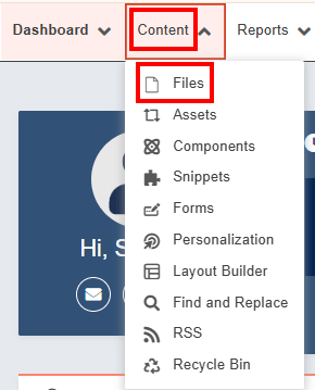 Content menu in ou campus interface