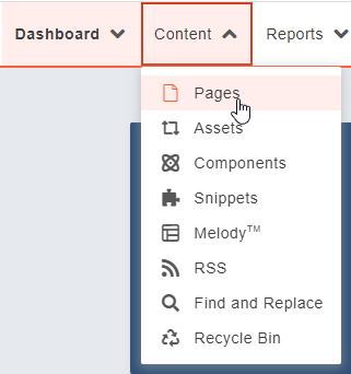 Content menu in ou campus interface