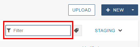 Omni CMS filter fieldbox