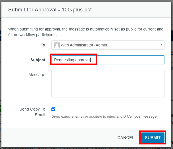 Approval dialog box