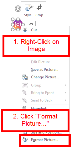 Short-cut menu in Microsoft Word