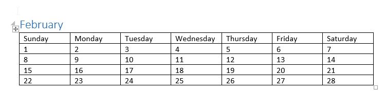 Styles used in MS Word